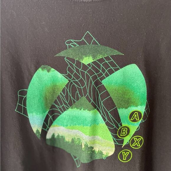 New XBOX Logo Grid Shirt Mens 2XL XXL Black Retro Microsoft Graphic Print 360 - Picture 2 of 6